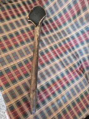 Rare Primitive Vintage African Carved Large  Wooden Serving Spoon 19"